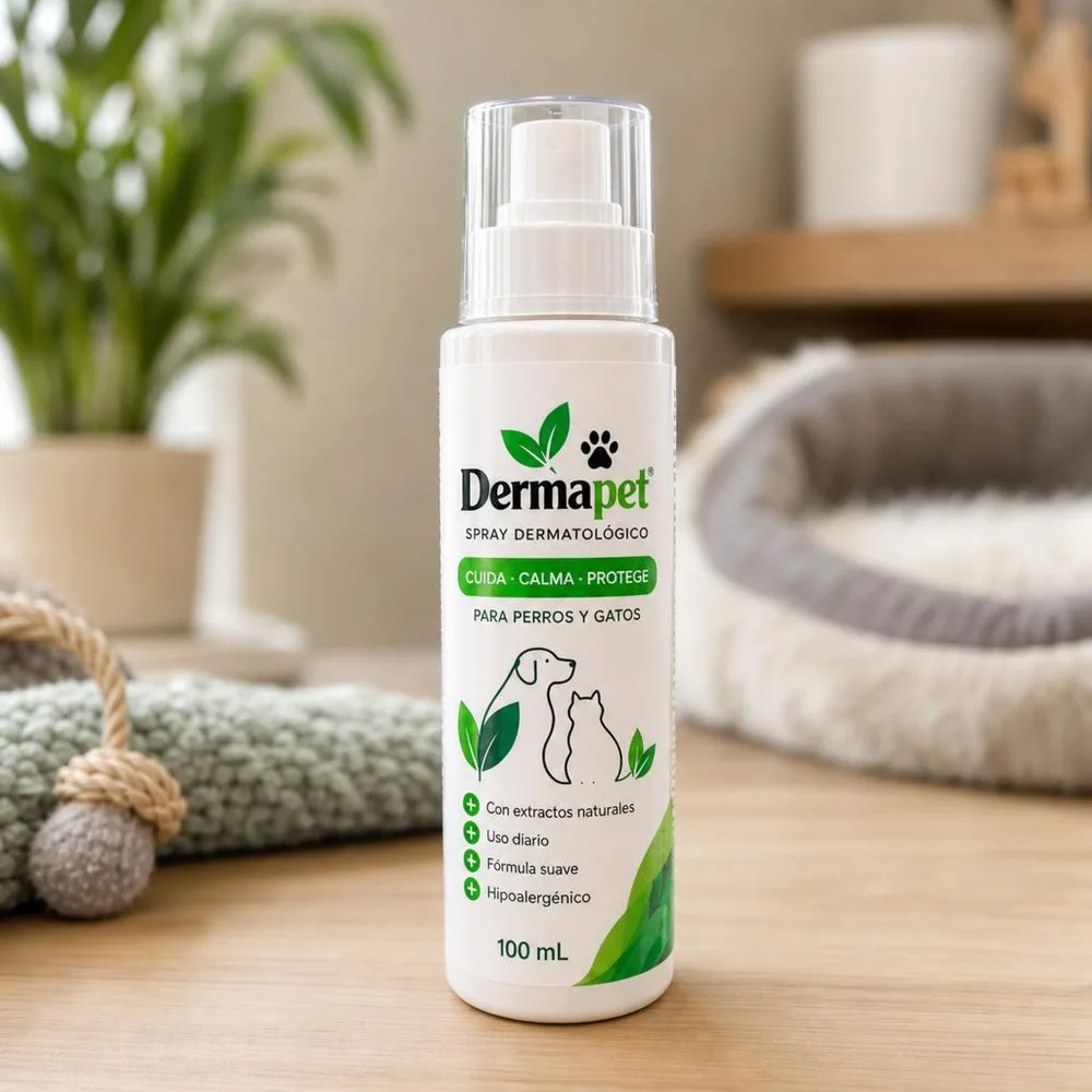 1) La crema aplicándose en las almohadillas de un perro después del paseo. 2) Detalle de cerca de la textura de la crema sobre la nariz de un gato o en la yema de un dedo.